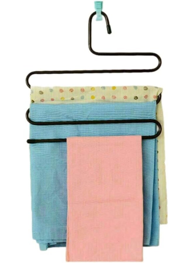 "Multi-purpose spiral metal pants hanger with an innovative and practical design. It helps you hang multiple pieces of clothing in a small space inside your wardrobe, giving you neat organization and excellent space-saving. (2 pieces) (TG)" - Image 1